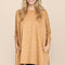 Two Tone Hacci Oversized Dropped Shoulder Pocket Tunic